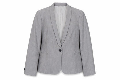 Front view of Papaya Women’s Grey Blazer, size UK 14, Classic Work Office Jacket