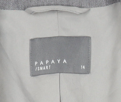 Papaya Women’s Grey Blazer Size 14 Classic Work Office Jacket
