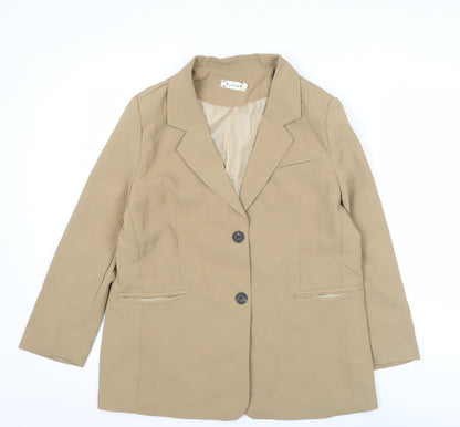 Fashion Women's Beige M Blazer Single-Breasted Work Jacket