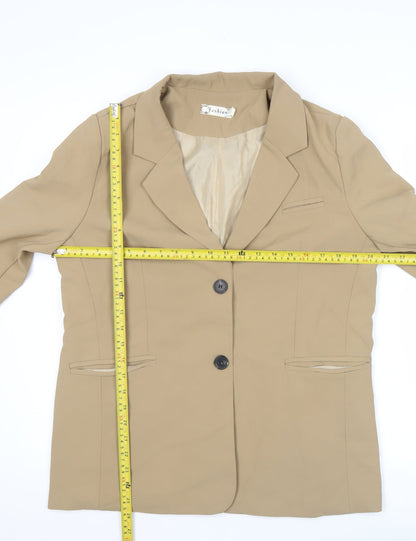 Fashion Women's Beige M Blazer Single-Breasted Work Jacket
