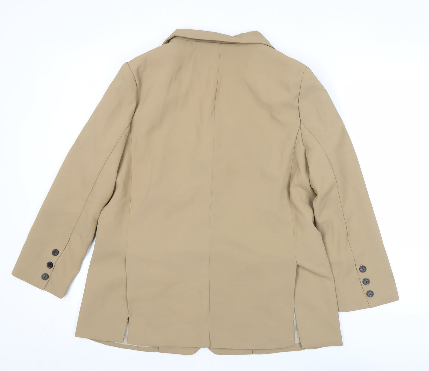 Fashion Women's Beige M Blazer Single-Breasted Work Jacket