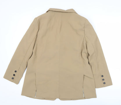 Fashion Women's Beige M Blazer Single-Breasted Work Jacket