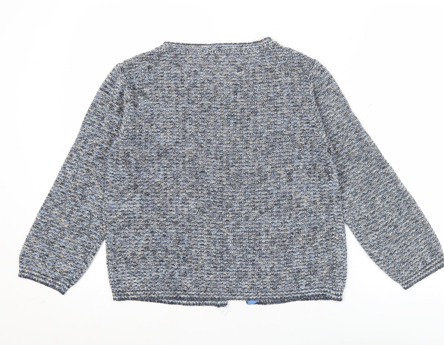 Marella Sport Women’s Blue Knit Cardigan M Crew Neck Long Sleeve