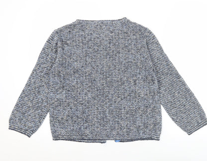 Marella Sport Women’s Blue Knit Cardigan M Crew Neck Long Sleeve