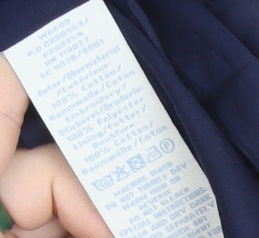 Boden Women’s Blue Cotton Embroidered Polka Dot Pencil Skirt Size 10