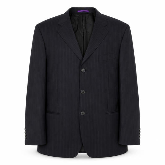 Taylor & Wright Men's Black Pinstripe 42R Suit Jacket Wool Blend