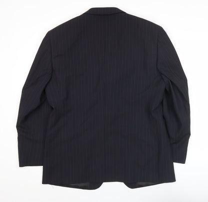 Taylor & Wright Men's Black Pinstripe 42R Suit Jacket Wool Blend
