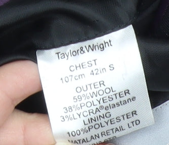 Taylor & Wright Men's Black Pinstripe 42R Suit Jacket Wool Blend