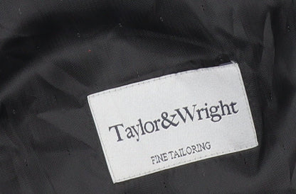 Taylor & Wright Men's Black Pinstripe 42R Suit Jacket Wool Blend