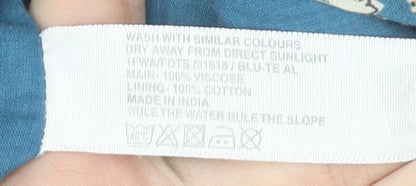 Fat Face Women’s Blue Floral Viscose Knee Length Wrap Dress Size 14