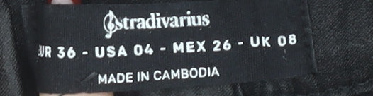 Stradivarius Women’s Black Slim Fit Straight Trousers Size 8