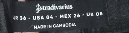 Stradivarius Women’s Black Slim Fit Straight Trousers Size 8