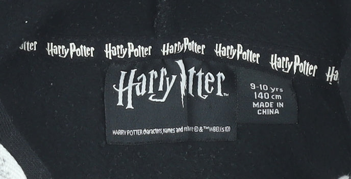 Harry Potter Girls Black Hoodie 9-10 Years Pullover Glitter Platform 9¾