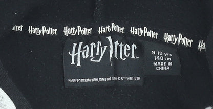 Harry Potter Girls Black Hoodie 9-10 Years Pullover Glitter Platform 9¾