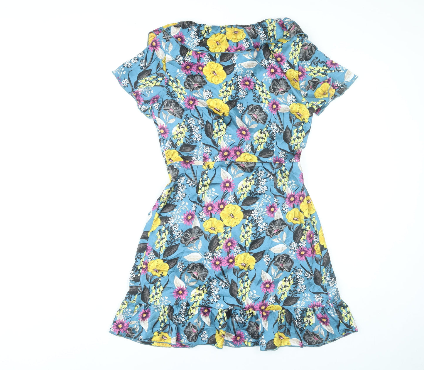 Girls on Film Women’s Multicoloured Floral Wrap Dress UK 10 Short Sleeve