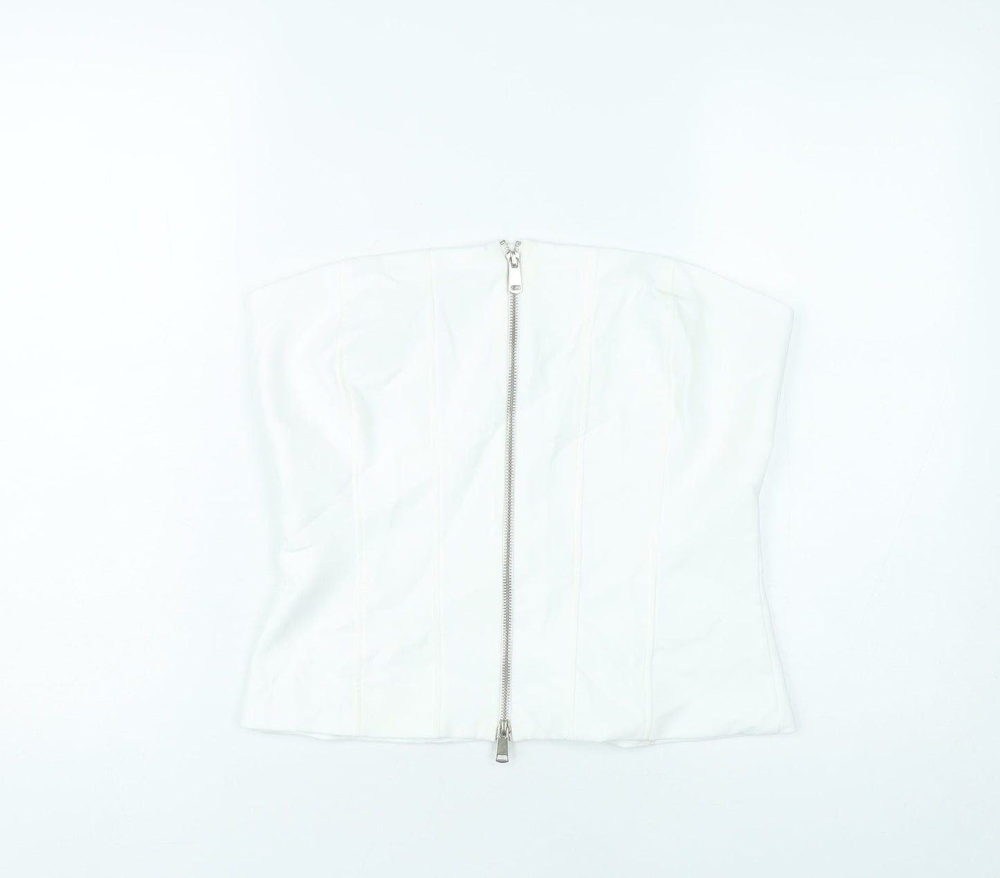 Zara Womens White Strapless Slim Fit Camisole Top Size 12