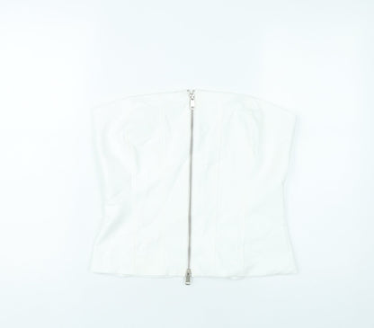 Zara Womens White Strapless Slim Fit Camisole Top Size 12