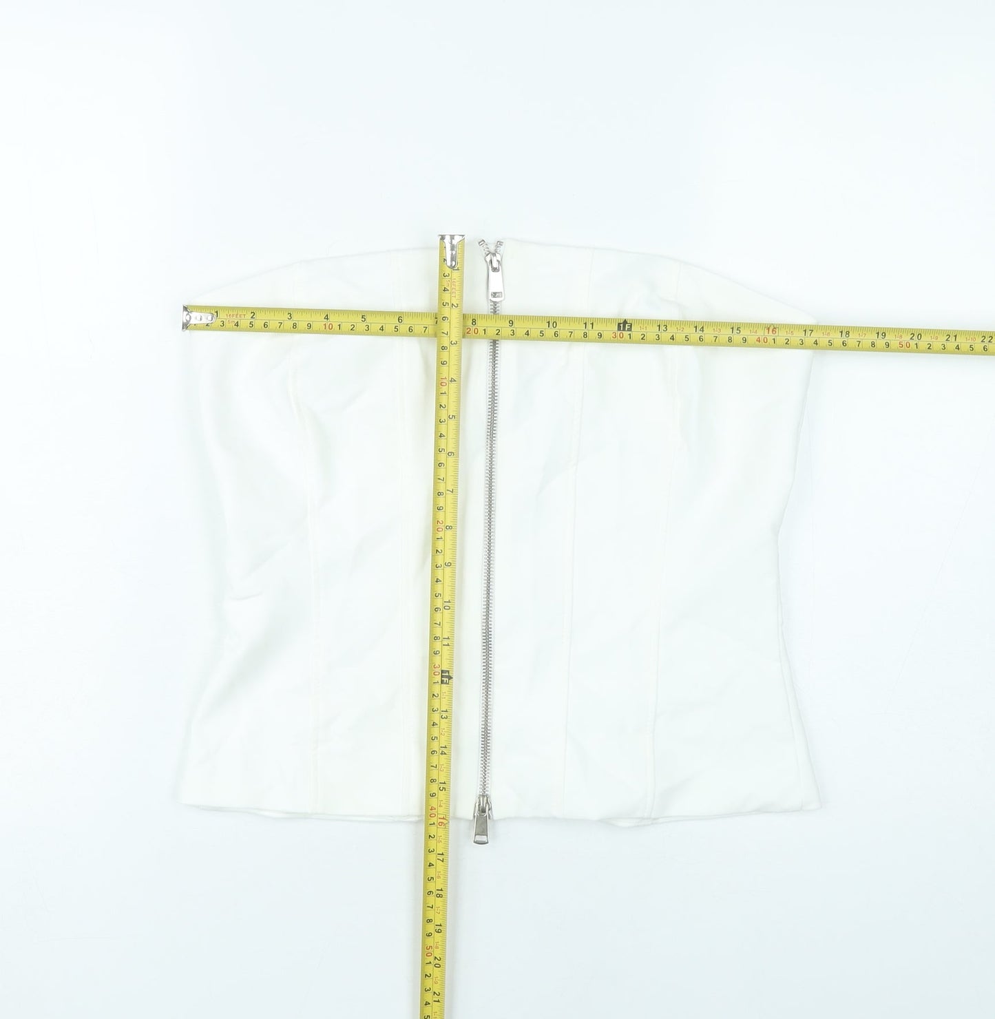 Zara Womens White Strapless Slim Fit Camisole Top Size 12