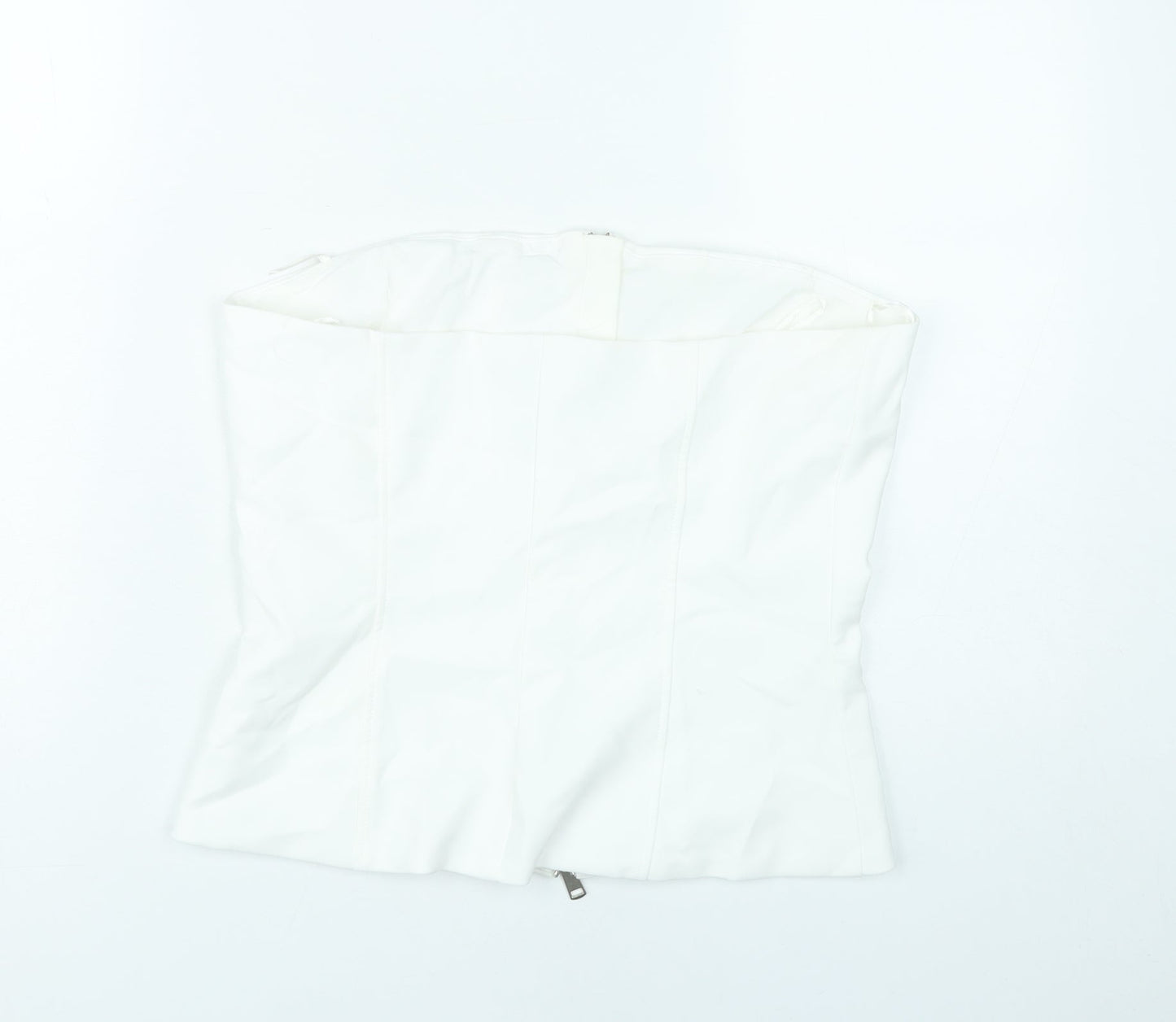 Zara Womens White Strapless Slim Fit Camisole Top Size 12