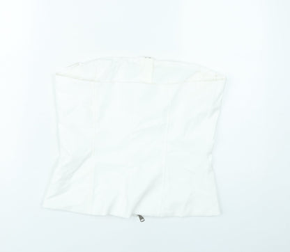 Zara Womens White Strapless Slim Fit Camisole Top Size 12