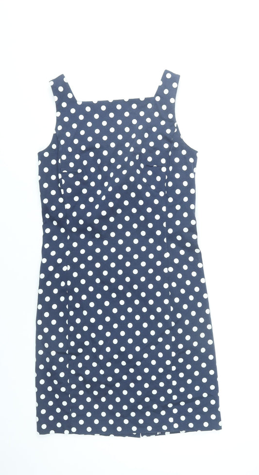 Ralph Lauren Women Blue Polka Dot Sheath Dress Size 4