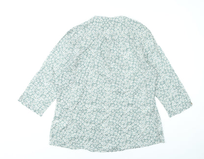 Mountain Warehouse Women Green Floral Cotton Tunic Blouse UK 20