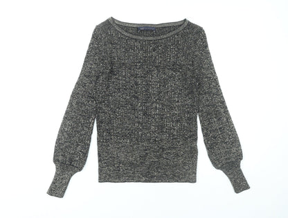Marks and Spencer Womens Black Knit Boat Neck Blouse Size S
