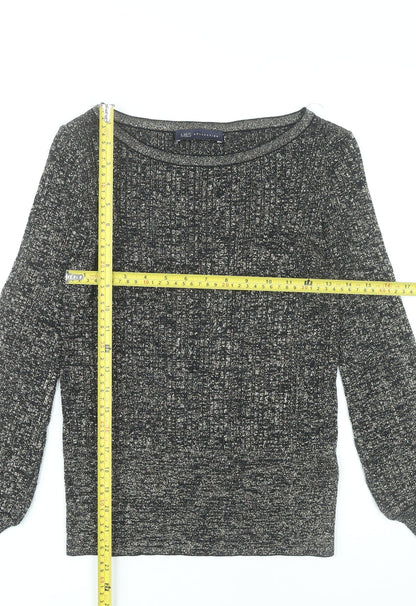 Marks and Spencer Womens Black Knit Boat Neck Blouse Size S