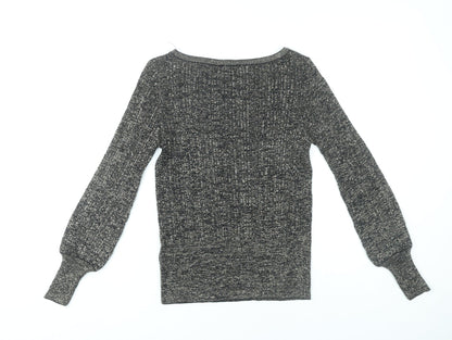 Marks and Spencer Womens Black Knit Boat Neck Blouse Size S