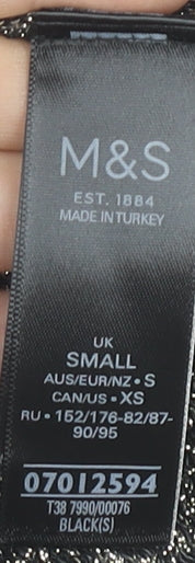 Marks and Spencer Womens Black Knit Boat Neck Blouse Size S