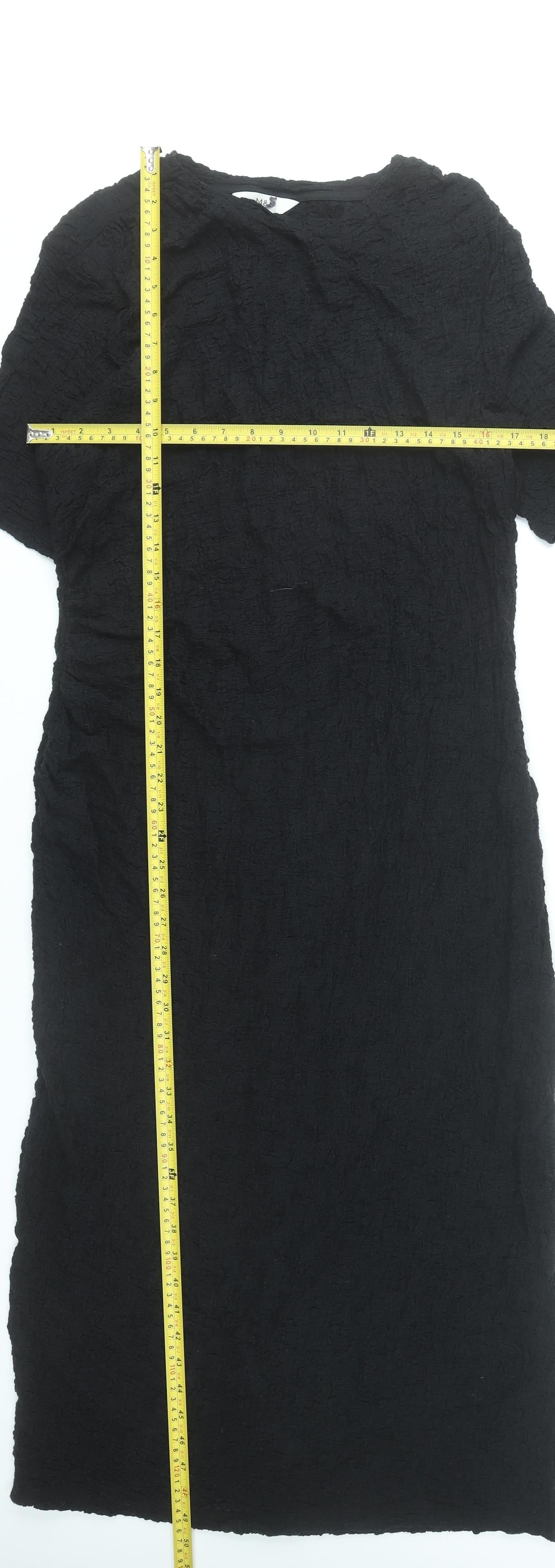 Marks and Spencer Women’s Black Sheath Dress Size 16 Short Sleeve