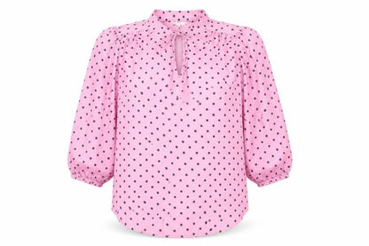 Marks and Spencer Womens Pink Polka Dot Blouse Size 10 Tunic Style
