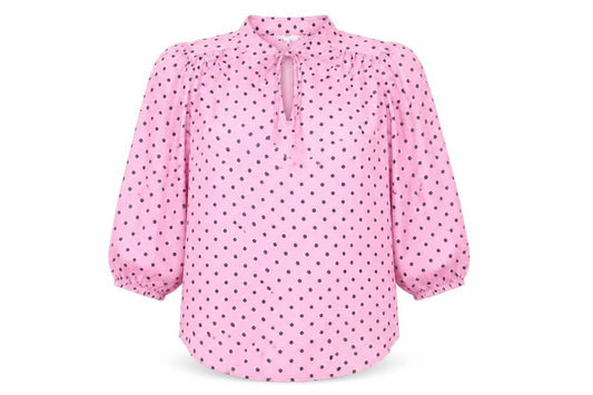 Marks and Spencer Womens Pink Polka Dot Blouse Size 10 Tunic Style