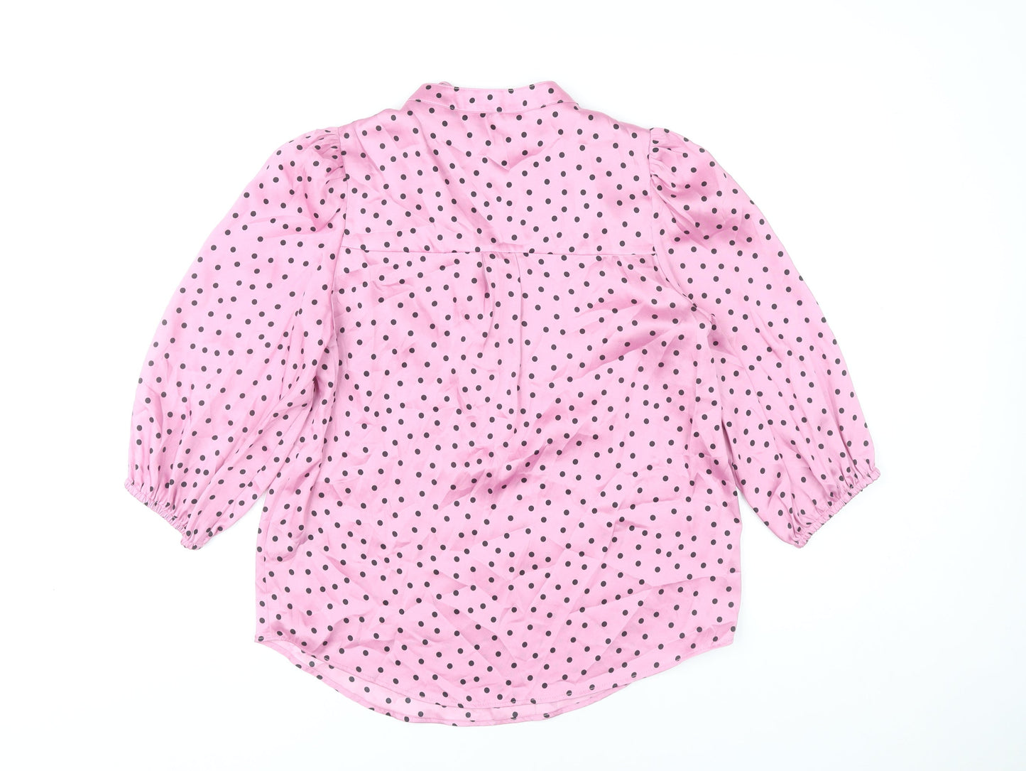 Marks and Spencer Womens Pink Polka Dot Blouse Size 10 Tunic Style
