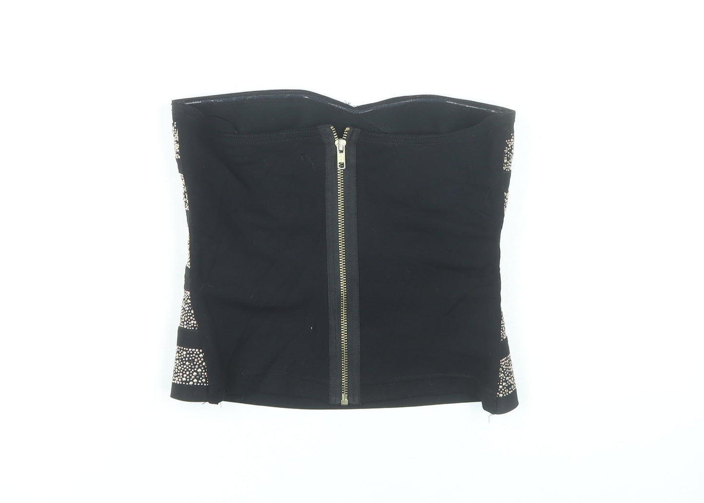 River Island Women Black Size 10 Strapless Beaded Camisole Party Top