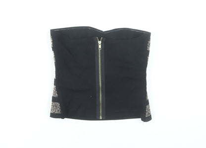 River Island Women Black Size 10 Strapless Beaded Camisole Party Top