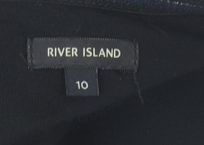 River Island Women Black Size 10 Strapless Beaded Camisole Party Top