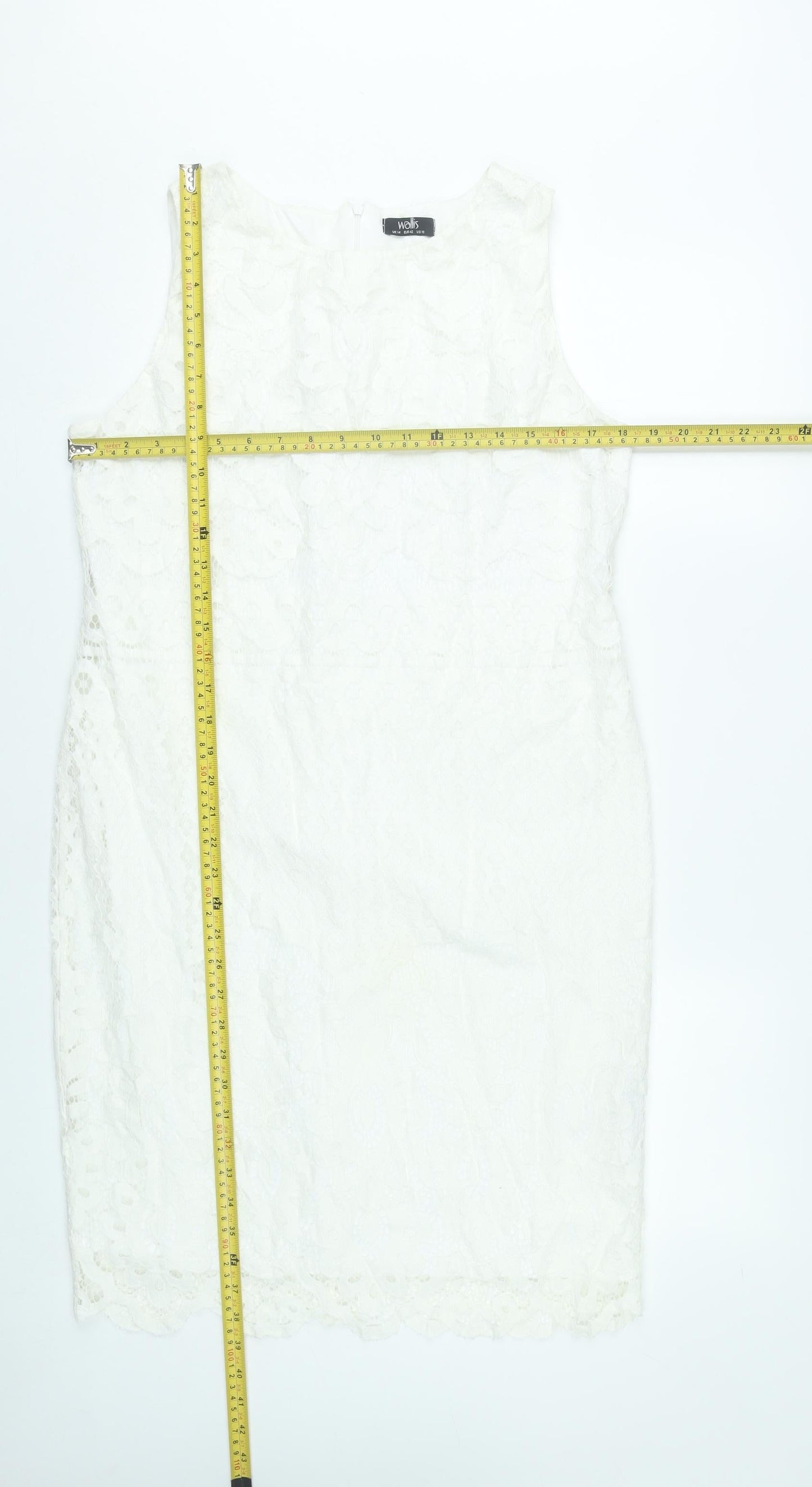 Wallis Women’s Ivory Lace Sheath Dress Size 14 Wedding Cocktail