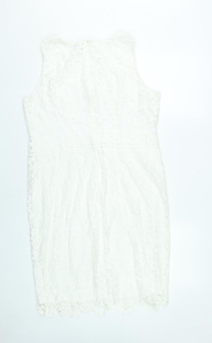 Wallis Women’s Ivory Lace Sheath Dress Size 14 Wedding Cocktail