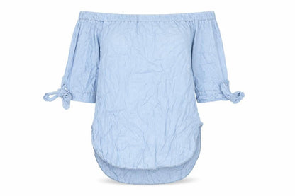 Blue Vanilla Women’s Blue Off Shoulder Tunic Blouse Size S