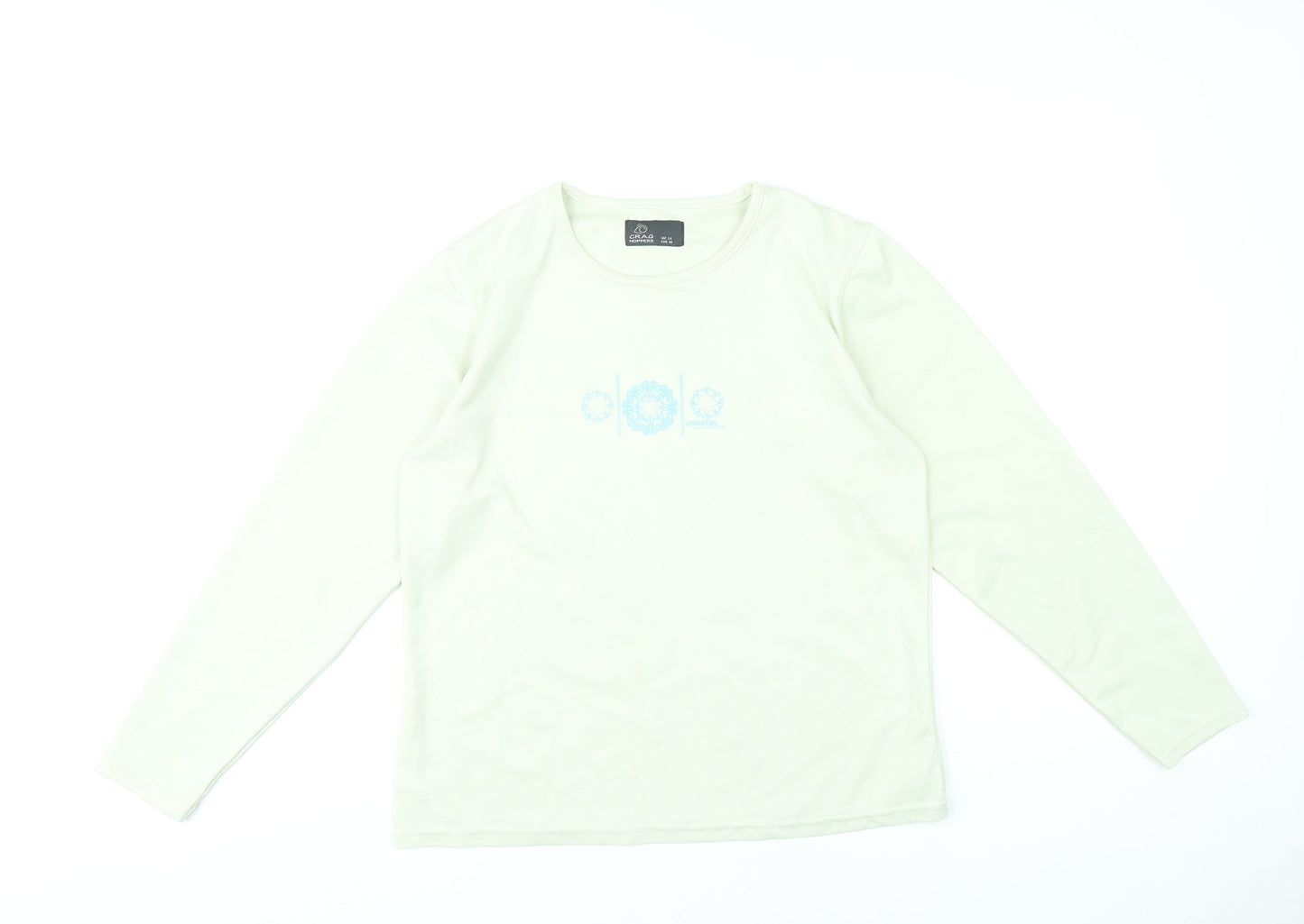 Craghoppers Womens Ivory Size 14 Long Sleeve Crew Neck Polyester T-Shirt