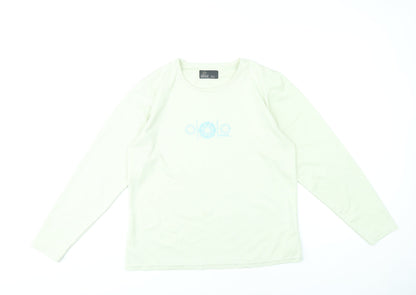 Craghoppers Womens Ivory Size 14 Long Sleeve Crew Neck Polyester T-Shirt