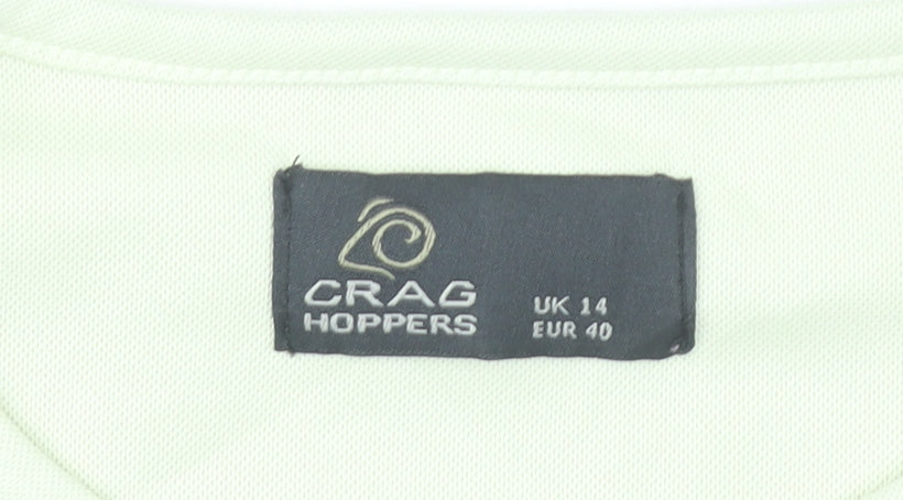 Craghoppers Womens Ivory Size 14 Long Sleeve Crew Neck Polyester T-Shirt