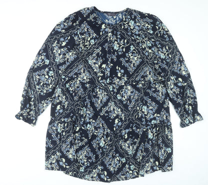 Marks and Spencer Women’s Blue Floral Shift Dress Size 16