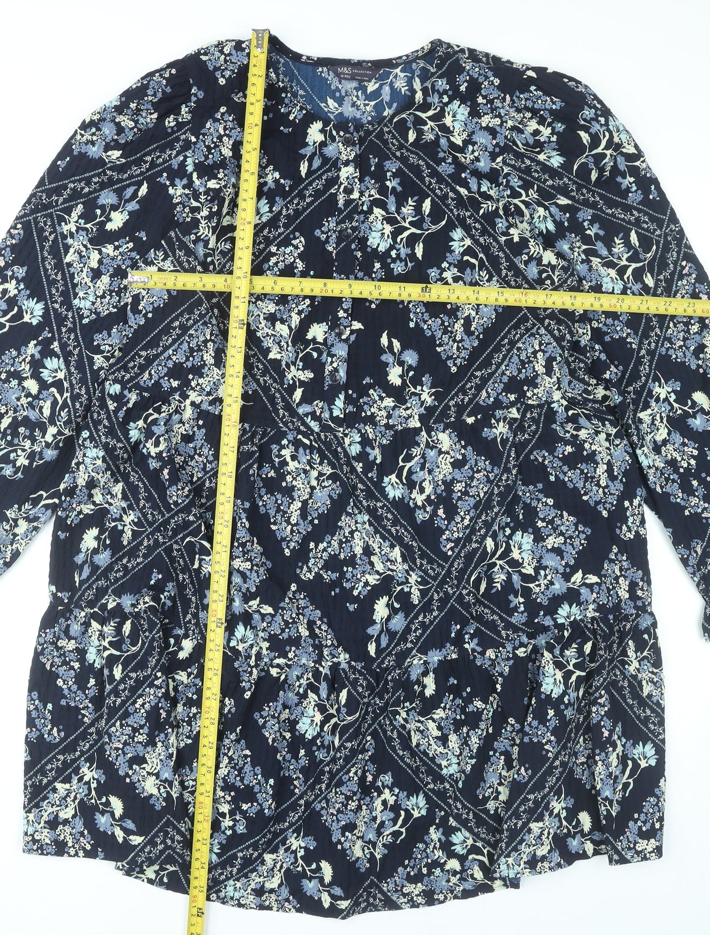 Marks and Spencer Women’s Blue Floral Shift Dress Size 16