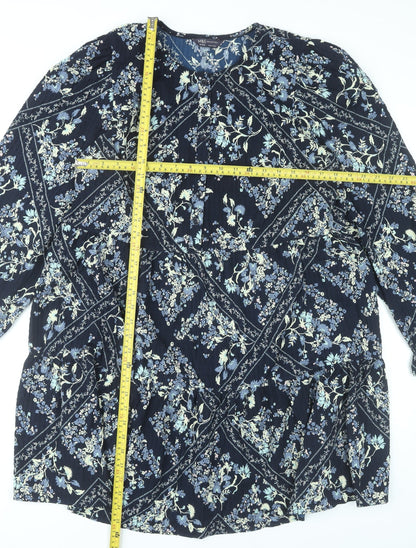Marks and Spencer Women’s Blue Floral Shift Dress Size 16