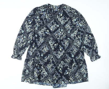 Marks and Spencer Women’s Blue Floral Shift Dress Size 16