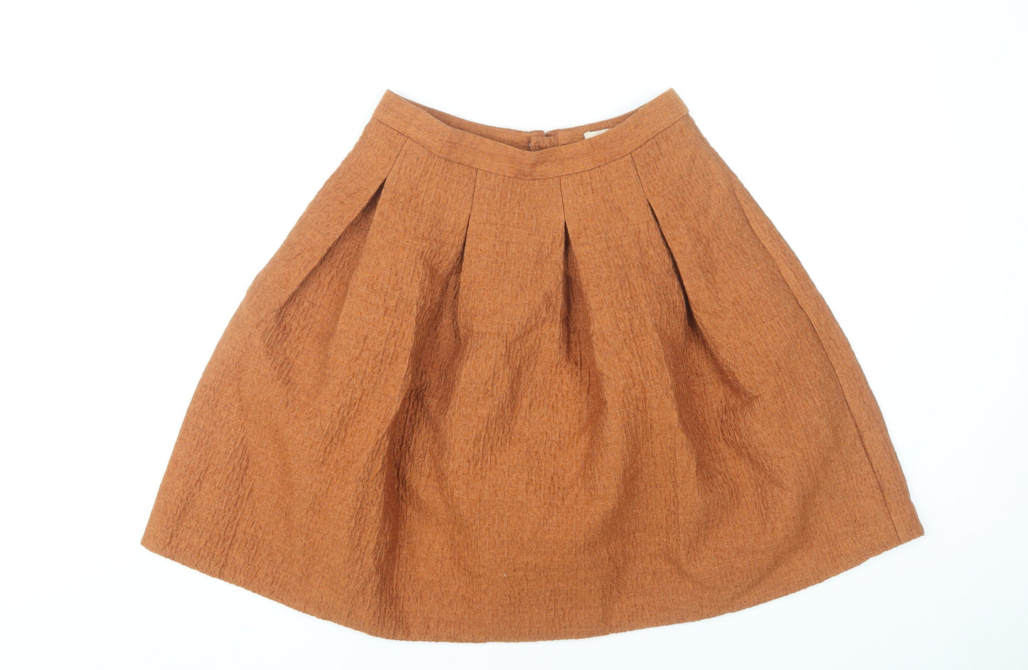 H&M Women’s Brown A-Line Knee Length Pleated Skirt Size 8