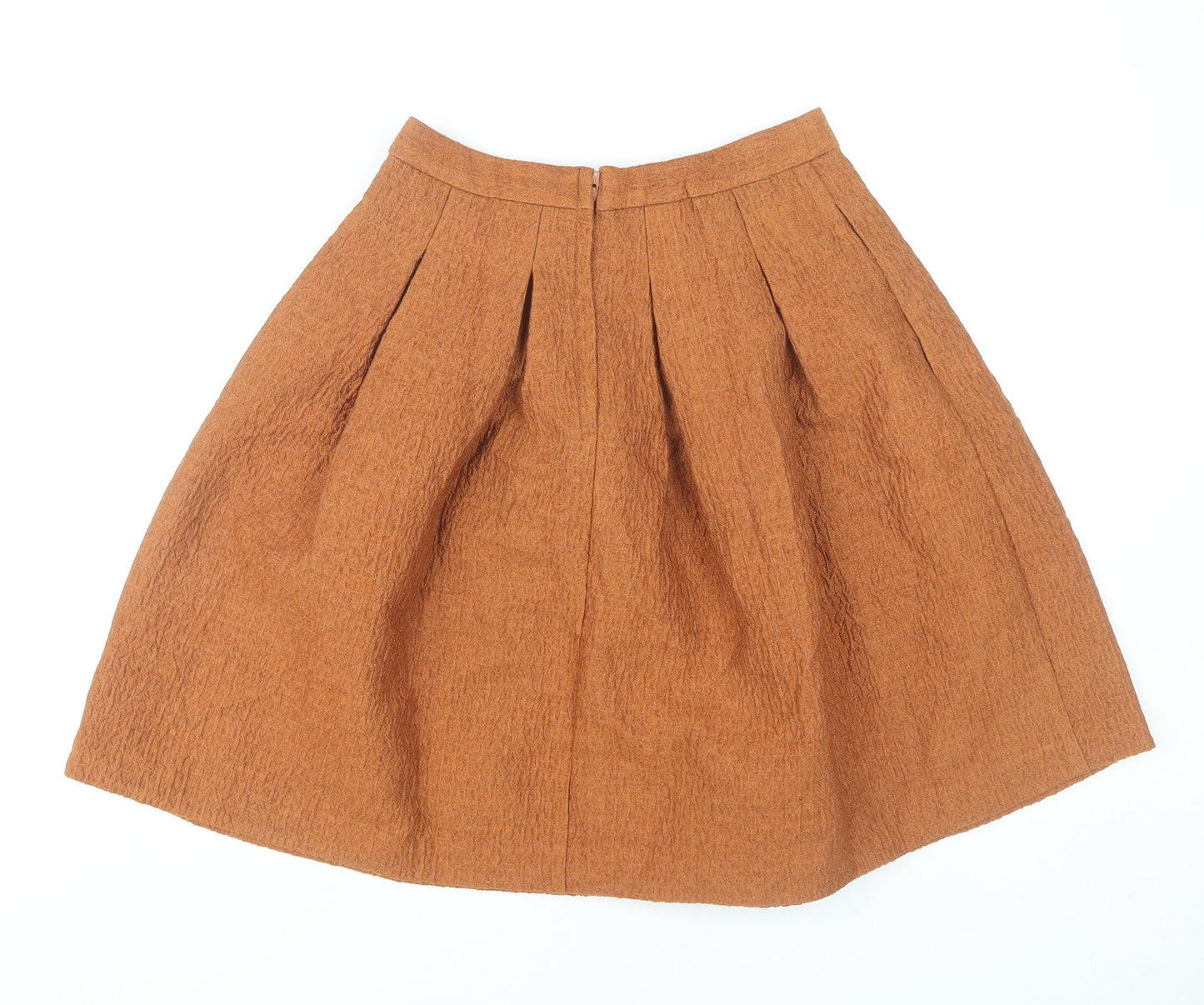 H&M Women’s Brown A-Line Knee Length Pleated Skirt Size 8
