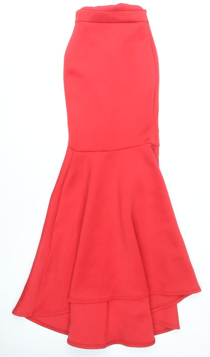 True Violet Women's Red Trumpet Midi Skirt Size 10